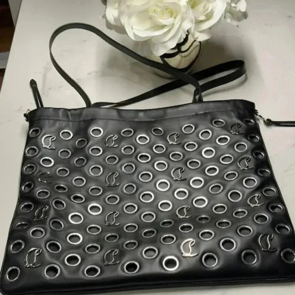 🔥🔥Christian Louboutin Mouchara Black Leather Tote Shoulder Bag BRAND NEW! - Picture 5 of 16